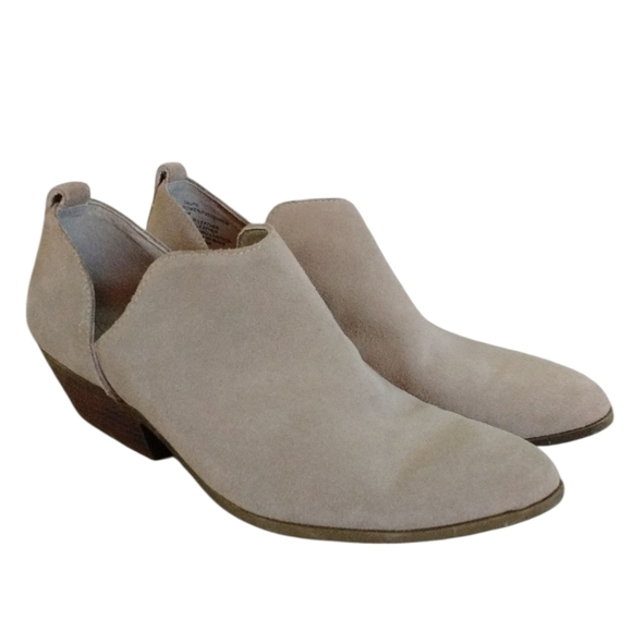 Joie Rowen Cutout Pointed Toe Western Booties Tan Suede Ankle Boots Sz 10 M - Picture 1 of 11